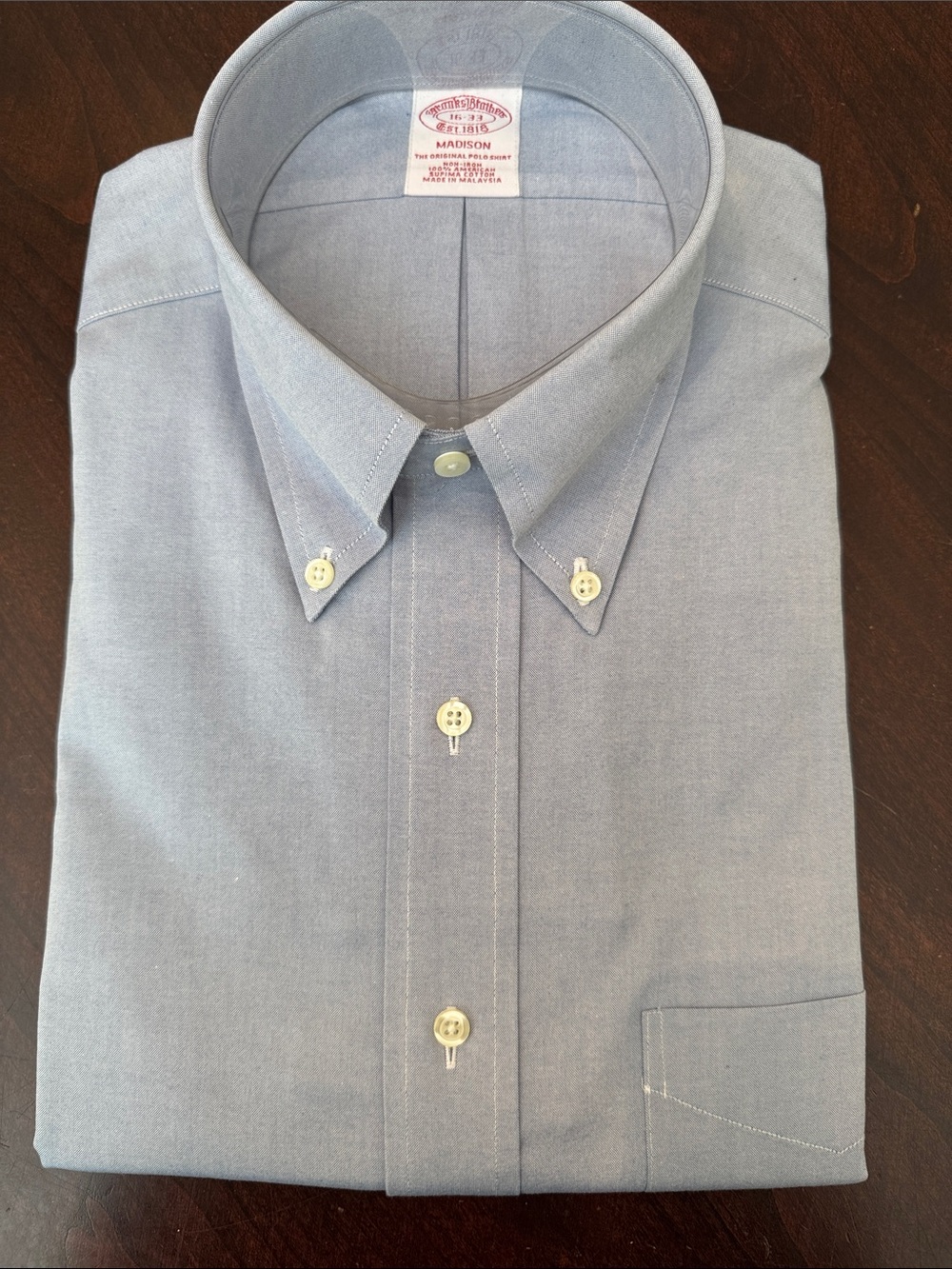 Brooks Brothers Light Blue Oxford Button-Down Dress Shirt